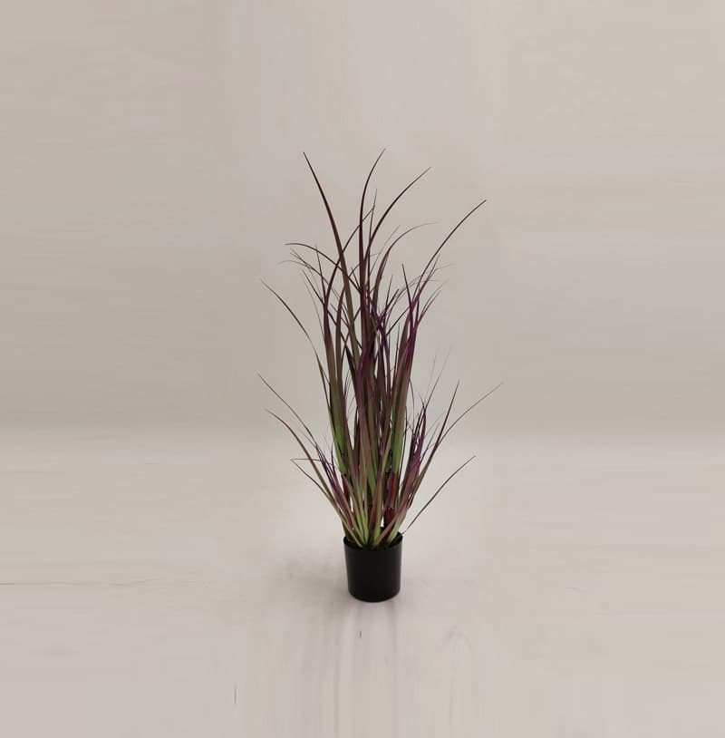 Artificial Crimson Feather Spray with Pot
